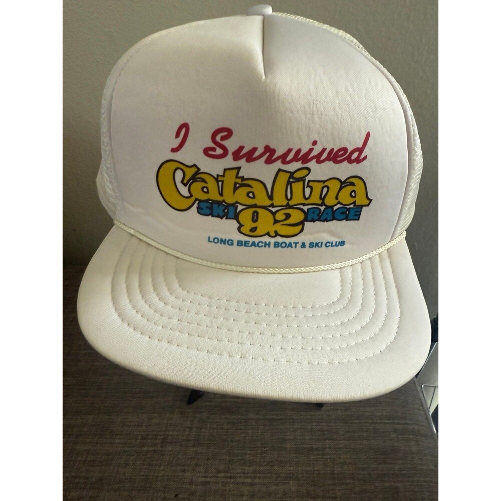 Vintage 90’s “ I Survived” Catalina Ski Race Long Beach Boat & Ski Club Hat